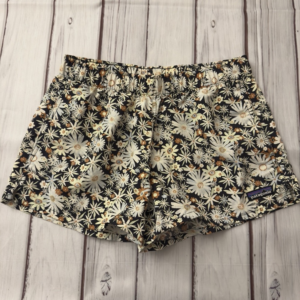 Patagonia 2.5" Barely Baggies Shorts Floral Ink Primavera Black Women's‎ Size XS